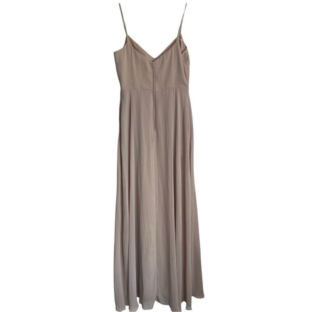 Birdy Grey Dress Womens SZ M Taupe Devin Convertible Chiffon Maxi Dress NWT FLAW - Picture 2 of 10